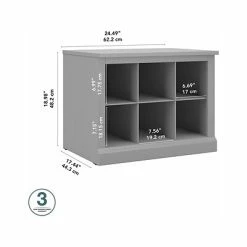 Deals ✨ Kathy Ireland® Home By Bush Furniture 👟 Shoe Racks Kathy Ireland® Home By Bush Furniture Woodland Small 👟 Shoe Bench With Shelves, 24", Cape Cod Gray (WDS224CG-03) 👍 -Change Your Whole Storage & Organization. unnamed file 1009