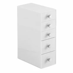 Budget ⌛ Storage Drawers InterDesign Plastic 5-Drawer Tower, White (39561) 👏