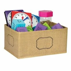 Brand new 😀 Storage Bins & Totes Teacher Created Resources® Burlap Storage Bin, Small (TCR20832) 😉
