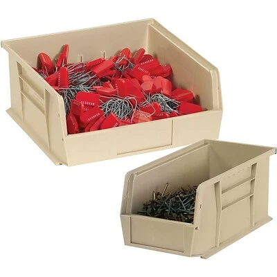 New 💯 Specialty Storage Quill Brand® 10-7/8" X 4-1/8" X 4" Plastic Stack And Hang Bins, Ivory, 12/Ct (BINP1144V) 🎁 3 New 💯 Specialty Storage Quill Brand® 10-7/8" X 4-1/8" X 4" Plastic Stack And Hang Bins, Ivory, 12/Ct (BINP1144V) 🎁