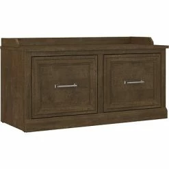 Deals 🛒 Kathy Ireland® Home By Bush Furniture 👟 Shoe Racks Kathy Ireland® Home By Bush Furniture Woodland 👟 Shoe Storage Bench With Doors, 40", Ash Brown (WDS140ABR-03) ⌛