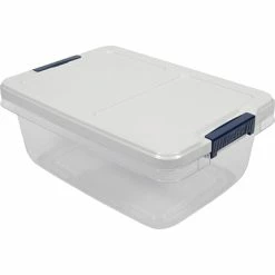 Budget 🔥 Storage Bins & Totes Hefty 15 Qt. Latch Lid Storage Bins, Clear/White, 8/Pack (7101) ⭐