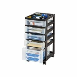 Hot Sale 👏 Rolling Carts Iris® Rolling Cart With Plastic Organizer Top, 5-Drawer ⌛ -Change Your Whole Storage & Organization. unnamed file 106