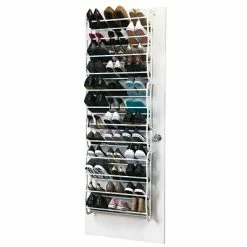 Flash Sale 🤩 Shoe Storage Simplify Over The Door 👟 Shoe Rack, 36 Pair, White (23197) 🌟