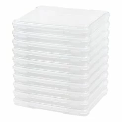 Buy ⌛ Storage Bins & Totes IRIS Portable Snap Lid Project Case, Clear, 10 Pack (586390) ⌛