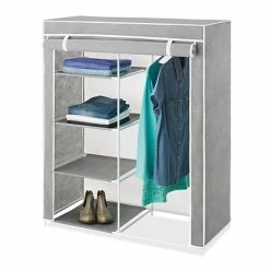 Best Pirce 🛒 Clothes Racks & Portable Closets Whitmor Compact Clothes Closet, Gray/White (60917151) 🧨