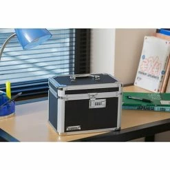 Buy 🥰 Portable File Storage Vaultz® Aluminum Locking Small Storage Box, Black 🎉