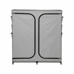 Cheapest 👍 Clothes Racks & Portable Closets Honey-Can-Do 64" X 60" Portable Wardrobe Closet With Side Pockets, Gray/Black Steel/Polyester (WRD-09197) 🎉