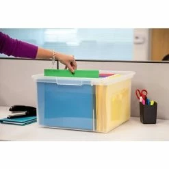Hot Sale 🎉 Storage Bins & Totes IRIS® STOR-IT-ALL File Box, Letter/Legal Size, Clear, 4/Ct (139742) ⌛ -Change Your Whole Storage & Organization. unnamed file 1129