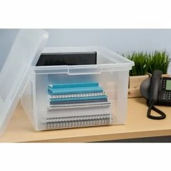 Hot Sale 🎉 Storage Bins & Totes IRIS® STOR-IT-ALL File Box, Letter/Legal Size, Clear, 4/Ct (139742) ⌛ -Change Your Whole Storage & Organization. unnamed file 1130