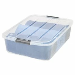 Outlet 🧨 Storage Bins & Totes IRIS Underbed Buckle Up 32 Qt. Snap Lid Storage Box, Clear, 6/Pack (100543) 🎉 -Change Your Whole Storage & Organization. unnamed file 1143