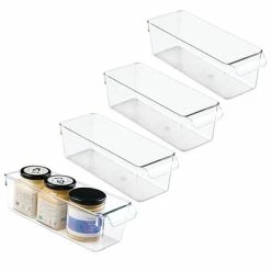 Cheapest 😍 Storage Bins & Totes InterDesign Linus Binz Office Storage For Desk Or Cabinet - 4 Pack, Clear (58930M4) 🔥 -Change Your Whole Storage & Organization. unnamed file 1164