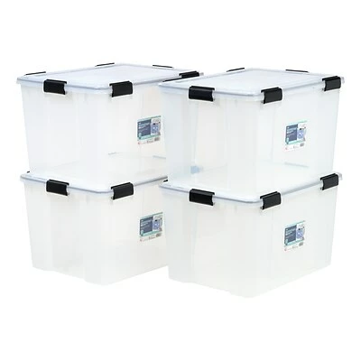 Buy ❤️ Storage Bins & Totes IRIS WEATHERTIGHT Storage Box, 74 Qt., Latch Lid Storage Tote, Clear, 4/Pack (585855) 🤩 3 Buy ❤️ Storage Bins & Totes IRIS WEATHERTIGHT Storage Box, 74 Qt., Latch Lid Storage Tote, Clear, 4/Pack (585855) 🤩