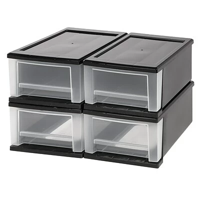 Brand new โ Storage Drawers IRIS 7 Qt. Stacking Drawer, Black, 4/PK (129874) ๐ 3 Brand new โ Storage Drawers IRIS 7 Qt. Stacking Drawer, Black, 4/PK (129874) ๐