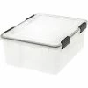 Best reviews of 😉 IRIS Weathertight Plastic 30 Qt. Storage Box, Clear, 6/Pack (110400) 😉