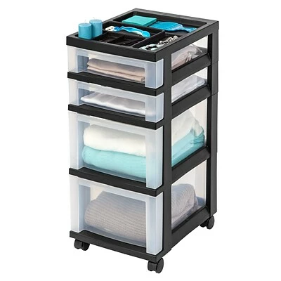 New 🌟 Rolling Carts IRIS® 4 Drawer Storage Cart, Black (116827) 👏 3 New 🌟 Rolling Carts IRIS® 4 Drawer Storage Cart, Black (116827) 👏