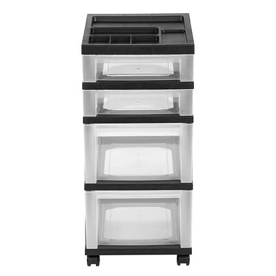 New 🌟 Rolling Carts IRIS® 4 Drawer Storage Cart, Black (116827) 👏 4 New 🌟 Rolling Carts IRIS® 4 Drawer Storage Cart, Black (116827) 👏 - Image 2