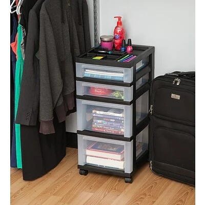 New 🌟 Rolling Carts IRIS® 4 Drawer Storage Cart, Black (116827) 👏 5 New 🌟 Rolling Carts IRIS® 4 Drawer Storage Cart, Black (116827) 👏 - Image 3