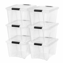 Cheapest 💯 Storage Bins & Totes IRIS Stack & Pull 32 Qt., Latch Lid Storage Tote, Clear, 6/Pack (588244) ❤️
