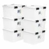Deals 🛒 Storage Bins & Totes IRIS WEATHERTIGHT 46 Qt. Latch Lid Storage Tote, Clear, 6 Pack (110465) 🧨