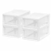 Hot Sale 👏 Storage Drawers IRIS Small Stacking Drawer, White, 4/PK (587652) ⭐