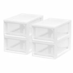 Hot Sale 👏 Storage Drawers IRIS Small Stacking Drawer, White, 4/PK (587652) ⭐