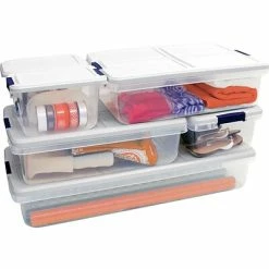 Brand new 🧨 Storage Bins & Totes Hefty Storage Solutions 100 Quart, Latch Lid Storage Bin, Clear, 4/Case (7107) ✨ -Change Your Whole Storage & Organization. unnamed file 127