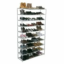 Best Pirce 😀 Closet Storage & Organizers Simplify 👟 Shoe Rack, 50 Pair (23205-Grey) ✨