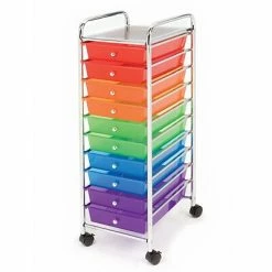 Buy ❤️ Storage Drawers Seville Classics 10-Drawer Organizer Cart, Translucent Multi-Color (SHE16218B) ✔️