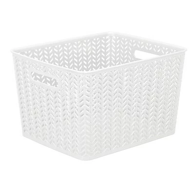 Hot Sale ๐ Decorative Boxes & Baskets Simplify Herringbone Large Storage Bin, White (25175-WHITE) ๐งจ 3 Hot Sale ๐ Decorative Boxes & Baskets Simplify Herringbone Large Storage Bin, White (25175-WHITE) ๐งจ