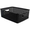 Best Pirce ✨ Plastic Weave Bins Advantus Plastic Weave Bin, Black, 4.63"H X 10-1/2"W X 14"D 🔥 -Change Your Whole Storage & Organization. unnamed file 135