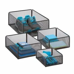 Flash Sale 💯 Honey-Can-Do Decorative Boxes & Baskets Honey Can Do EXcessory Metal Basket Set, Black (BTS-06595) ⌛ -Change Your Whole Storage & Organization. unnamed file 1358