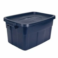 Deals ✨ Storage Bins & Totes Rubbermaid Roughneck 56 Quart Latching Lid Storage Tote, Dark Indigo Metallic (RMRT140008) 🎉