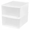 Cheapest 🧨 Storage Drawers IRIS 32 Qt. Stacking Drawer, White, 2/PK (129957) 🎉 -Change Your Whole Storage & Organization. unnamed file 1398
