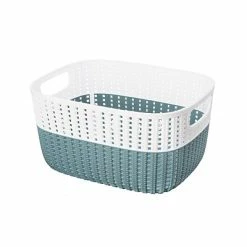 Promo ❤️ Plastic Weave Bins Simplify Storage Basket, Small, Marine (26310-MARINE) 🧨