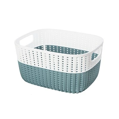 Promo ❤️ Plastic Weave Bins Simplify Storage Basket, Small, Marine (26310-MARINE) 🧨 3 Promo ❤️ Plastic Weave Bins Simplify Storage Basket, Small, Marine (26310-MARINE) 🧨