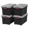 Discount 👍 Storage Bins & Totes IRIS Store-It-All, 82 Qt., Latch Lid Storage Tote, Black, 4/Pack (585752) ⌛ -Change Your Whole Storage & Organization. unnamed file 1414