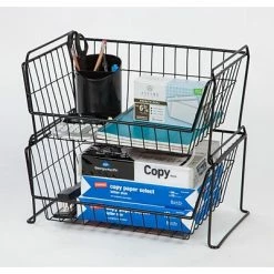 Best reviews of ✔️ All Purpose Baskets IRIS USA, Inc. Large Stacking Basket, Black (261012) 👏 -Change Your Whole Storage & Organization. unnamed file 1419
