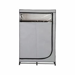 Cheapest ❤️ Clothes Racks & Portable Closets Honey-Can-Do 69" X 46" Portable Wardrobe Closet With Cover And Shelf Gray/Black, Steel/Polyester (WRD-09196) 🌟