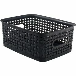 Best deal ๐ Advantus Plastic Weave Bins Plastic Weave Bin; Black, Small ๐