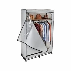 Cheapest ❤️ Clothes Racks & Portable Closets Honey-Can-Do 69" X 46" Portable Wardrobe Closet With Cover And Shelf Gray/Black, Steel/Polyester (WRD-09196) 🌟 -Change Your Whole Storage & Organization. unnamed file 1430