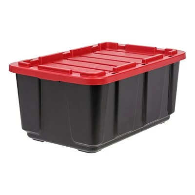 Discount 🎁 Storage Bins & Totes IRIS Utility Tough Tote 108 Qt. Latch Lid Storage Tote, Black/Red, 4 Pack (589092) ⌛ 3 Discount 🎁 Storage Bins & Totes IRIS Utility Tough Tote 108 Qt. Latch Lid Storage Tote, Black/Red, 4 Pack (589092) ⌛
