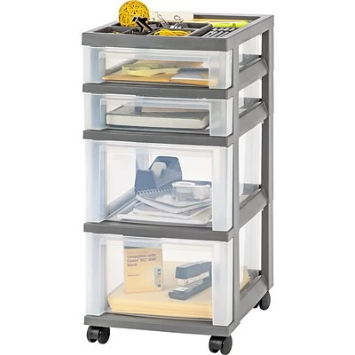 Budget 🧨 Rolling Carts IRIS® 4 Drawer Storage Cart, Gray (585000) ✨ 4 Budget 🧨 Rolling Carts IRIS® 4 Drawer Storage Cart, Gray (585000) ✨ - Image 2