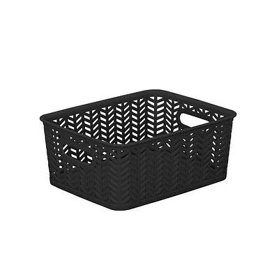 Buy 🎁 Decorative Boxes & Baskets Simplify Herringbone Small Storage Bin, Black (25173-BLACK) 😉 3 Buy 🎁 Decorative Boxes & Baskets Simplify Herringbone Small Storage Bin, Black (25173-BLACK) 😉
