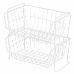 Discount 🌟 All Purpose Baskets IRIS® USA, Inc. Small Stacking Basket, White (261005) 🎉 -Change Your Whole Storage & Organization. unnamed file 1515