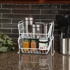 Discount 🌟 All Purpose Baskets IRIS® USA, Inc. Small Stacking Basket, White (261005) 🎉 -Change Your Whole Storage & Organization. unnamed file 1516