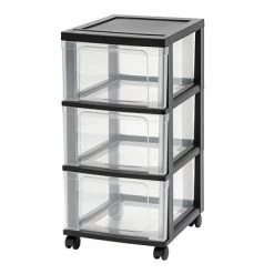 Brand new 🌟 Storage Drawers IRIS 3-Drawer Narrow Storage Cart, Black, 2/Pack (599502) ❤️