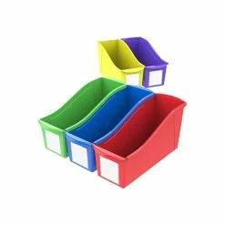 Coupon ❤️ Storage Bins & Totes Storex Storage Bins, Assorted Colors, 5/Carton (70105U06C) 🧨