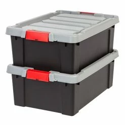 Discount 🥰 Storage Bins & Totes IRIS® Store-It-All Tote 10 Gallon, 2 Pack, Black 😉
