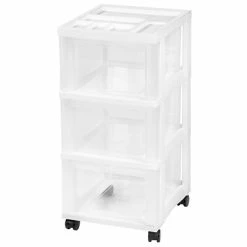 Best reviews of 🛒 Storage Drawers IRIS 3-Drawer Storage Cart With Organizer, White (585621) 🥰